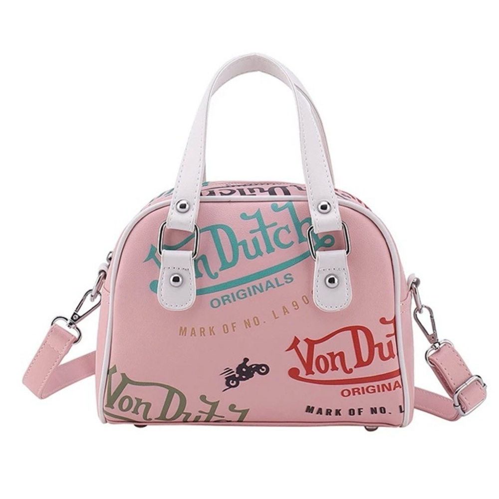 Pink Von Dutch Women Leather Purse Crossbody HTote Women Cross Shoulder…